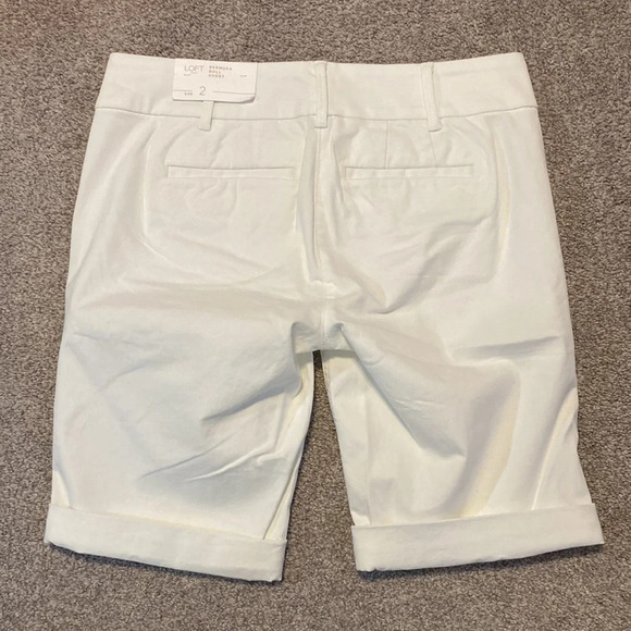 NWT Loft Outlet Bermuda Roll Short White 2 - Picture 11 of 15